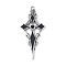 Alloy Connector Rhinestone Settings, with Enamel, Rack Plating, Cadmium Free & Nickel Free & Lead Free, Cross, Black, 46.5x21.5x2.5mm, Hole: 1.8mm, fit in: 3.5mm rhinestone