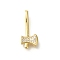 Rack Plating Brass Micro Pave Cubic Zirconia Pendants, Long-Lasting Plated, Lead Free & Cadmium Free, Tool Charms, Real 18K Gold Plated, Ax, 19.5x8.5x3mm, Hole: 4.5x2mm