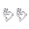 Non-Tarnish 201 Stainless Steel Pendants, Laser Cut, Heart with Musical Note, Stainless Steel Color, 15x12x0.9mm, Hole: 1.2mm