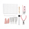 DIY Needle Felting Tools Set, with Iron Needles, Foam Chassis, Wooden Needle Handles & Scissor, Awl, Leather Figerstalls, Plastic Needle Storage Tube, Hot Melt Glue, Plier, Mixed Color, 58~177x5.5~120x2~29mm, 25pcs/set