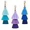 3Pcs Colorful Tassel Keychain Handmade Boho Keychain Personalized Bag Charm Tassel Keychain for Women, Colorful, 16.5x4cm