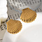 Fashionable Stainless Steel Shell Shape Stud Earrings, Golden, 29.4x32.7mm