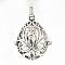 Rack Plating Brass Cage Pendants, Nickel Free, For Chime Ball Pendant Necklaces Making, Hollow Teardrop with Flower, Antique Silver, 34x27x22mm, Hole: 3mm, inner measure: 24x18mm