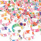 Transparent Resin Flower Finger Ring for Women, Mixed Color, US Size 5 3/4(16.3mm)