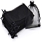 Organza DIY Craft Drawstring Bag, for Valentine Birthday Wedding Party Candy Wrapping, Black, 9x7cm