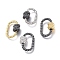 Brass Screw Carabiner Lock Charms, Long-Lasting Plated, for Necklaces Making, Quick Links, Oval, Mixed Color, 19x13.5x6.5mm, Screw: 6.7x6.5mm
