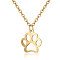 201 Stainless Steel Pendants Necklaces, Dog's Paw, Golden, 16.3 inch(40cm)x1mm