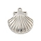 Non-Tarnish 304 Stainless Steel Pendants, Shell Shape Charms, Stainless Steel Color, 27x25.5x4.5mm, Hole: 2.5mm