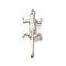 Brass Pendants, Cadmium Free & Lead Free, Gecko, Platinum, 35x15x7mm, Hole: 4.5x2mm