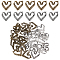 40Pcs 2 Colors Tibetan Style Zinc Alloy Pendants, Hollow, Cadmium Free & Lead Free, Heart, Antique Bronze & Antique Silver, 34.5x31x4.5mm, Hole: 2mm, 20pcs/color