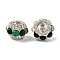 Sparkling Acrylic Rhinestone Round Beads, with Resin, Focal Pen Beads, Dark Green, 20x14mm, Hole: 2.5mm
