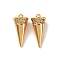 Brass Micro Pave Cubic Zirconia Pendants, Cone Charms, Long-Lasting Plated, Nickel Free, Real 18K Gold Plated, 14.5x6.5mm, Hole: 0.9mm