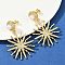 Sun Brass Micro Pave Clear Cubic Zirconia Dangle Stud Earrings , with ABS Imitation Pearl, Cadmium Free & Lead Free, Rack Plating, Long-Lasting Plated, Real 18K Gold Plated, 47.5x32mm