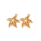 Brass Micro Pave Cubic Zirconia Pendants, Starfish, Long-Lasting Plated, Nickel Free, Real 18K Gold Plated, Orange, 17.5x16x3mm, Hole: 1.5mm