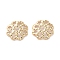 Rack Plating Brass Bead Caps, Long-Lasting Plated, Lead Free & Cadmium Free, 8-Petals, Flower, Light Gold, 6x1mm, Hole: 1mm