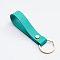 PU Leather Keychain, Turquoise, 9.5x1.6cm