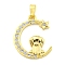 Brass Micro Pave Clear Cubic Zirconia Pendants, Cadmium Free & Nickel Free & Lead Free, The 12 Chinese Zodiac, Dog, 21x16.5x2.5mm, Hole: 5x2.8mm