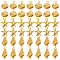 60Pcs 3 Styles Ocean Theme Alloy Pendants, Golden, Golden, 15.5~19x8.5~14x3~5mm, Hole: 1.8~3mm, 20pcs/style