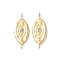 304 Stainless Steel Rhinestone Connector Charms, Oval Charms, Ion Plating(IP), Real 18K Gold Plated, 21.5x8.5x1.5mm, Hole: 1.2mm
