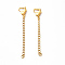 Ion Plating(IP) 304 Stainless Steel Curb Chain Extender, End Chains, with Heart Lobster Claw Clasps, Golden, 67x3mm