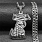201 Stainless Steel Pendant Necklaces, Mummy Cat, Stainless Steel Color, 23.62 inch(60cm)