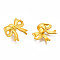 Alloy Shank Buttons, 1-Hole, Cadmium Free & Lead Free, Bowknot, Matte Gold Color, 13x16x7mm, Hole: 4mm