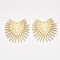 Smooth Surface Iron Big Pendants, Cadmium Free & Lead Free, Matte Gold Color, 55x56x1mm, Hole: 3mm