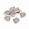 Alloy Links connectors, Cadmium Free & Nickel Free & Lead Free, teardrop, Antique Silver, 30x21x6mm, Hole: 1.5x1.5mm~4.5X3.5mm
