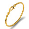 Unisex Stainless Steel Wire Rope Bangles with Hook Clasps, Golden, show in picture