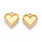 304 Stainless Steel Pendant Cabochon Settings, Ion Plating(IP), Heart, Real 18K Gold Plated, Tray: 6.3x10mm, 13.3x13x3.7mm, Hole: 1.8mm