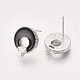Медные серьги с эмалью KK-T038-575A-P-NF-1
