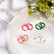 4 пара двухцветных серег-колец Huggie Hoop из нержавеющей стали 304 с покрытием из настоящего 4-каратного золота и эмалью EJEW-AN0004-69-7