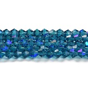Прозрачные стеклянные бусины гальваническим пряди GLAA-F029-4mm-D01