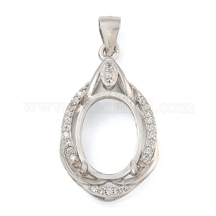 Сеттинги Серебряный кулон кабошон 925 стерлингов STER-B005-30P-1