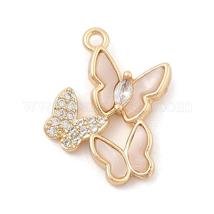 Латунные микропаве прозрачные подвески с фианитом KK-C080-04G-1