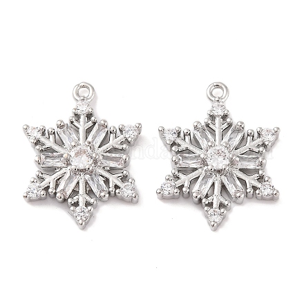 Латунные микропаве прозрачные подвески с фианитом KK-S389-09P-1