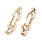 Brass Fold Over Clasps, Cadmium Free & Nickel Free & Lead Free, Rectangle, Real 18K Gold Plated, 24.5mm
