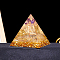 Resin Orgonite Pyramid Display Decorations, with Natural Citrine, for Home Office Desk, 60mm