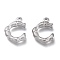 Non-Tarnish 304 Stainless Steel Pendants, Bamboo Shaped Letter, Stainless Steel Color, Letter.C, 17.5~19x10~16x3~4mm, Hole: 1.8~2mm
