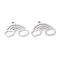 Non-Tarnish 304 Stainless Steel Pendants, Rainbow Cloud, Stainless Steel Color, 18x12.5x1.3mm, Hole: 1.5mm
