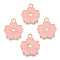 DICOSMETIC 100Pcs Enamel Sakura Flower Charms Pink Flower Charms Golden Cherry Flower Blossom Charms Flatback Sakura Charms Alloy Enamel Dangle Pendants for DIY Jewelry Craft Making, Hole: 2mm