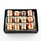Handmade Gold Sand Lampwork Wide Band Rings, Mixed Color, 17~19mm, about 12pcs/box