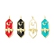 Rack Plating Brass Micro Pave Clear Cubic Zirconia Pendants,  with Enamel, Long-Lasting Plated, Cadmium Free & Lead Free, Real 18K Gold Plated, Bullet, Mixed Color, 29x11.5x3mm, Hole: 1.6mm