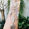 Natural Flower Amazonite Butterfly Hanging Suncatcher Pendant Decoration, Sun Star Crystal Ball Prism Pendants, 230mm