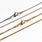 304 Stainless Steel Snake Chain Necklaces, with Lobster Claw Clasp, Mixed Color, 17.7 inch(45cm), 0.9mm