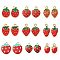 45Pcs 9 Styles Alloy Enamel Charms, Cadmium Free & Nickel Free & Lead Free, Light Gold, Strawberry, Red, 13~20x8~16x3~7.5mm, Hole: 1.5~2mm, 5pcs/style
