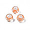 Translucent Acrylic Cabochons, with ABS Imitation Pearl Beads and Hay, Round, Sandy Brown, 10x9.5mm