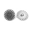 Tibetan Style Alloy Shank Buttons, Lead Free, Flower, Antique Silver, 17x6mm, Hole: 2.5mm