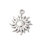 Ocean Theme 304 Stainless Steel Pendants, Anti-Tarnish, Sun, 22.5x19x2mm, Hole: 1.8mm