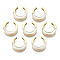 316 Surgical Stainless Steel Links Connectors, with Shell, Real 14K Gold Plated, Ring, Seashell Color, 11x12x3mm, Hole: 1mm